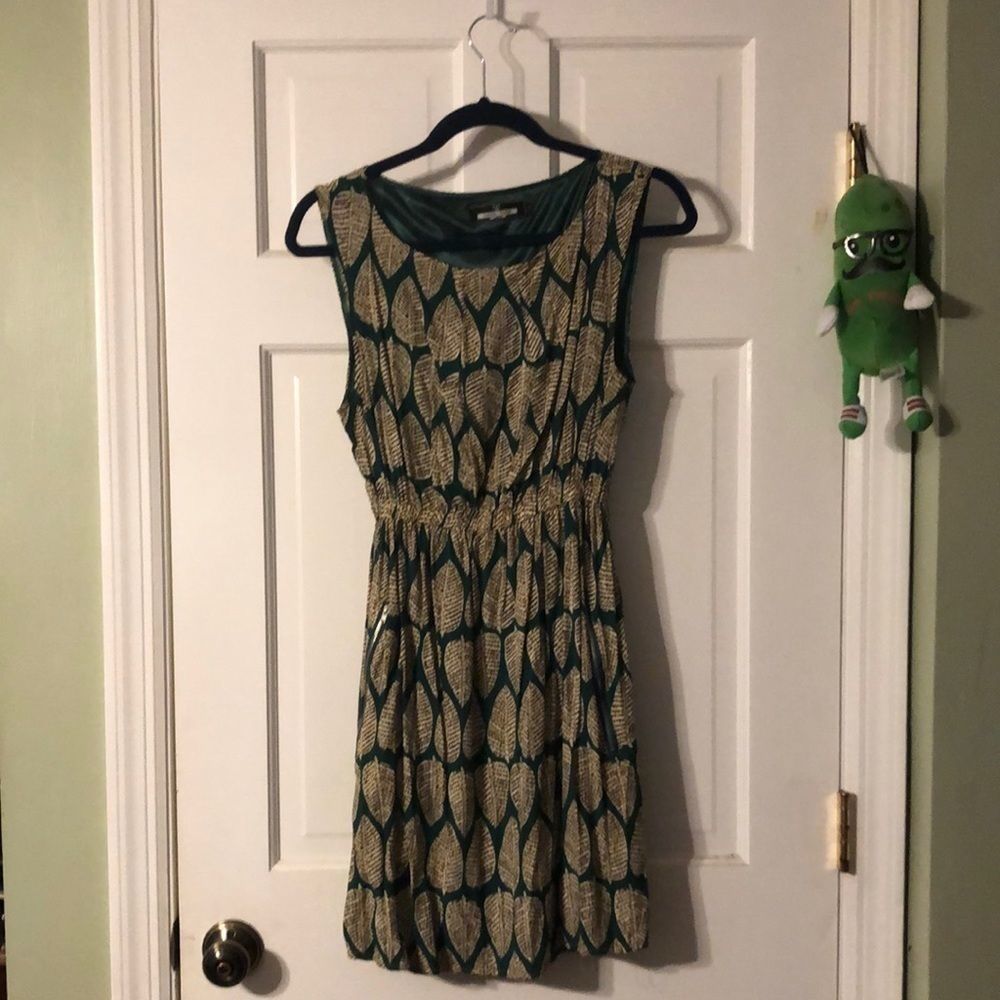 Foliage Print Short Dress